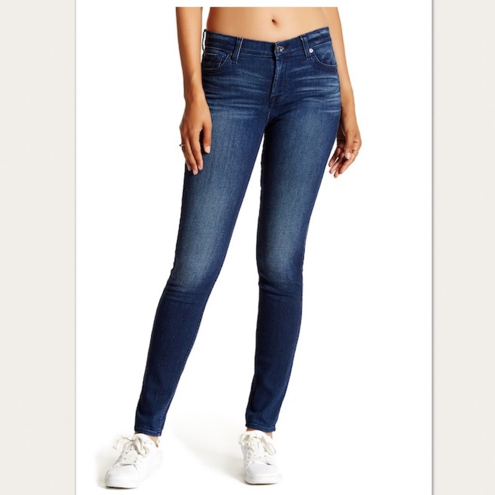 7 for all Mankind Dark Blue Skinny Jeans